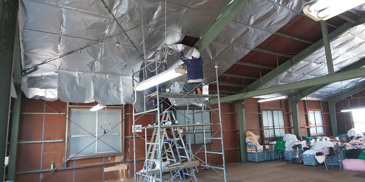 トップヒートバリアー 作業場屋根下遮熱施工後